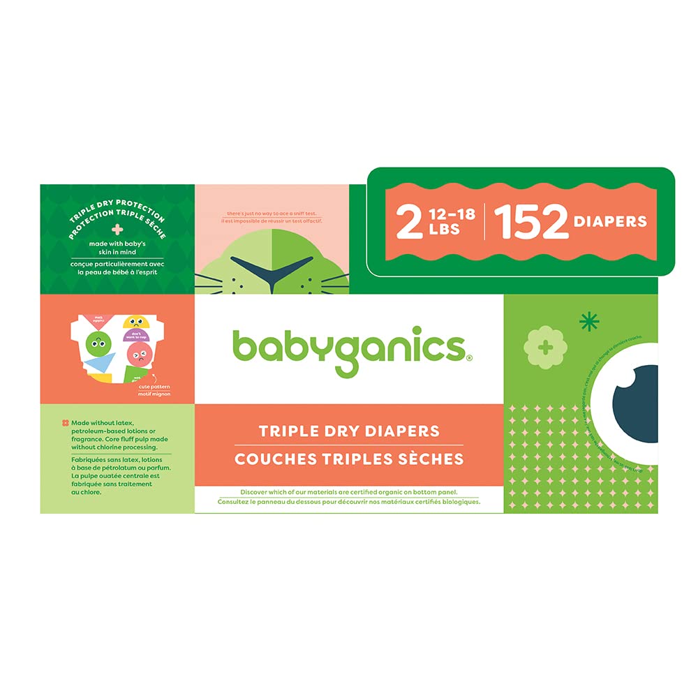 61Ayv3X0O4L Babyganics Size 2 Diapers - Image 1