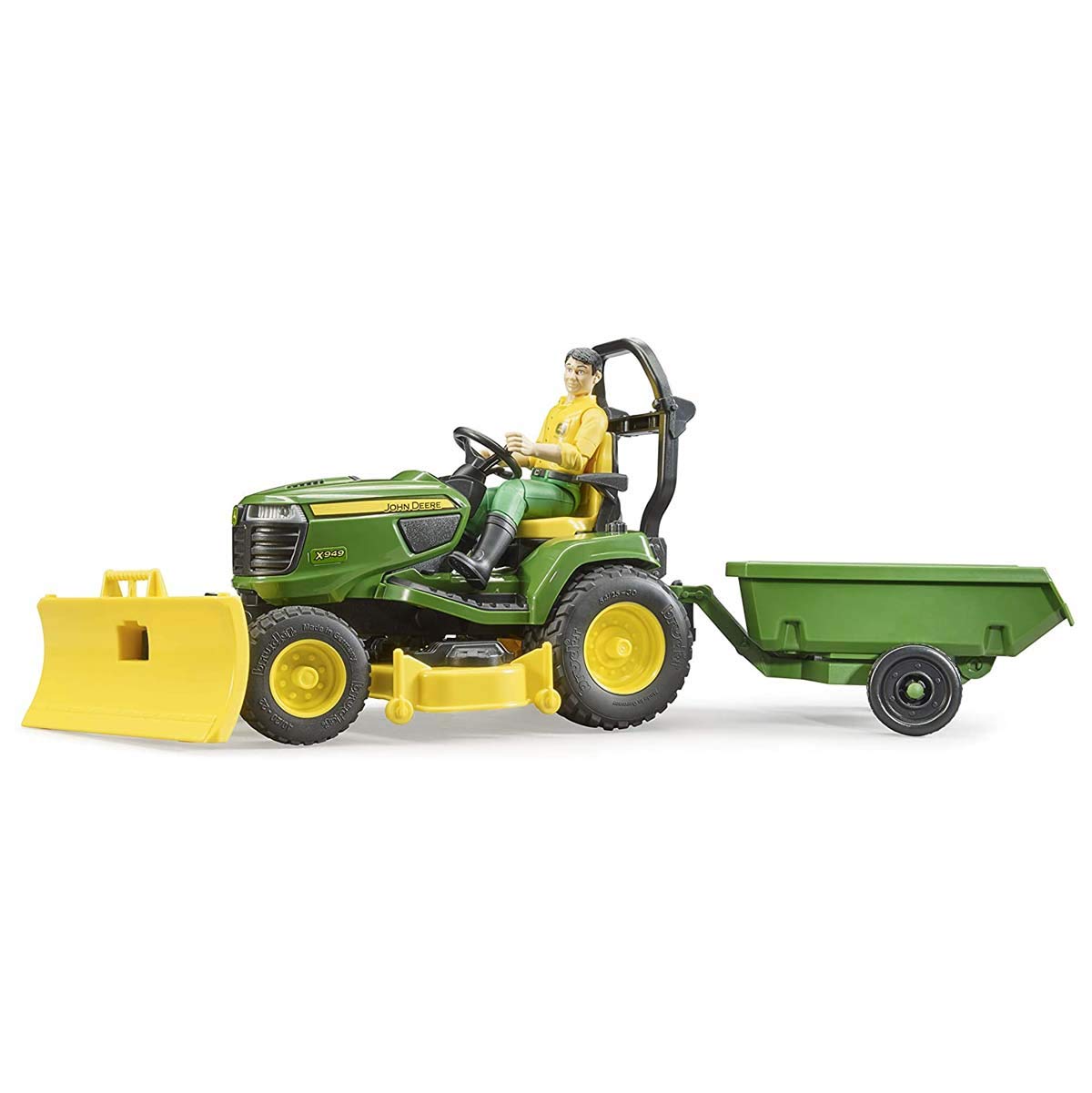 61B3AObg-4L Bruder John Deere Lawn Tractor - Image 1
