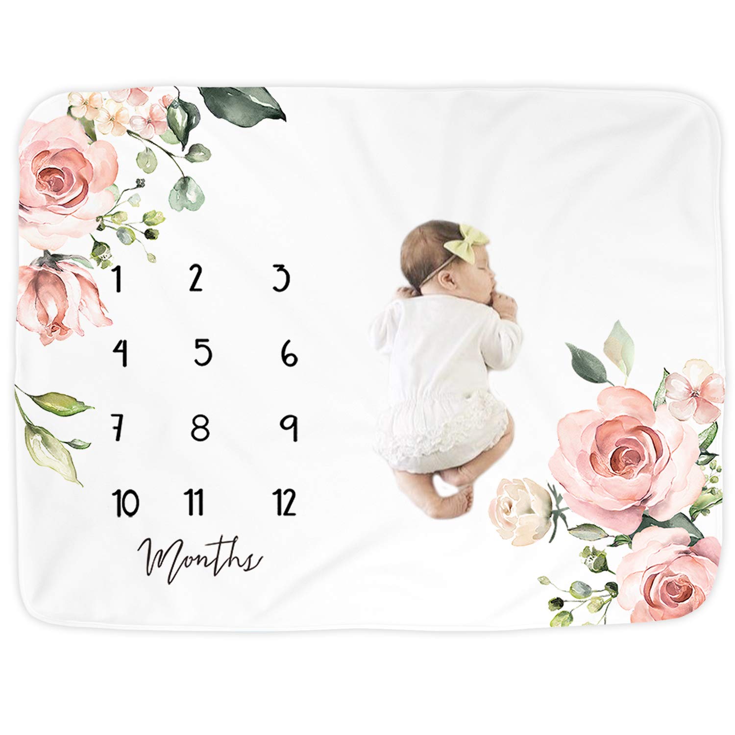 61Ne38R3ZcL Premium Fleece Baby Milestone Blanket - Image 1