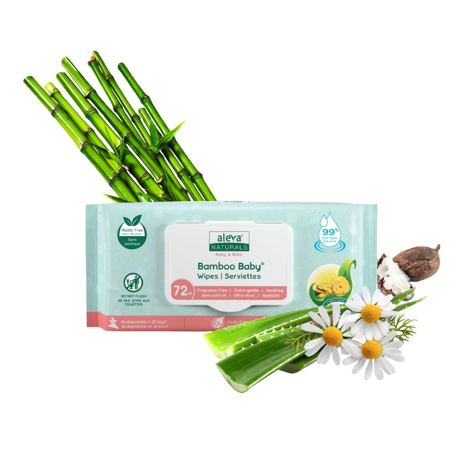 61PRFYv-PxL Aleva Naturals Bamboo Baby Wipes - Image 1