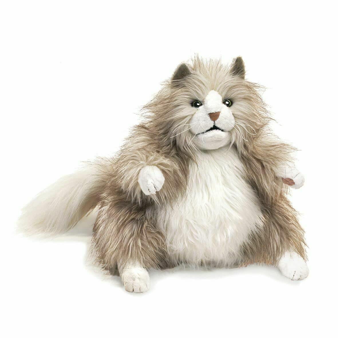 61ZRc0ZfN8L Folkmanis Fluffy Cat Puppet - Image 1
