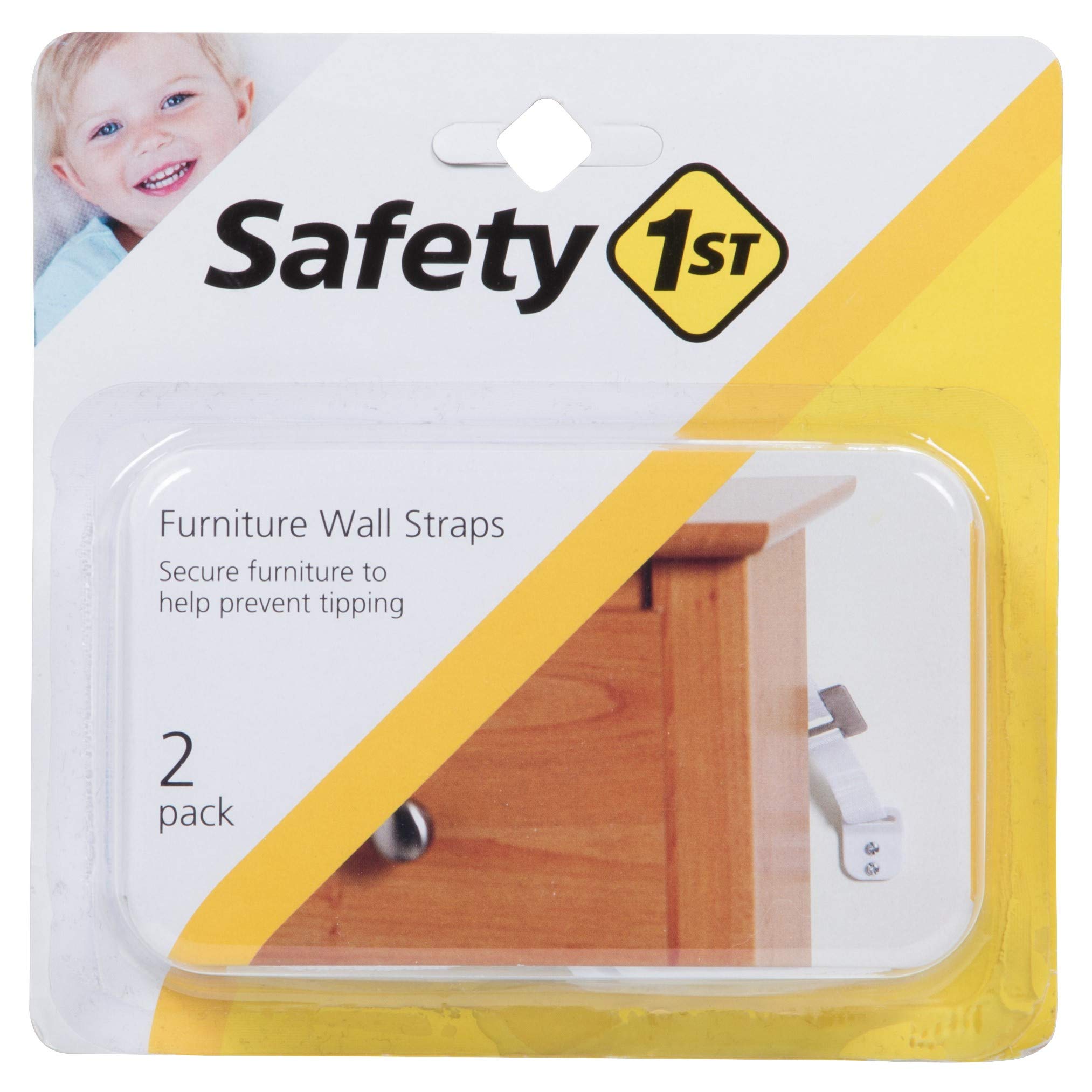 711kkJh9tfL Safety 1st Wall Straps - White (2 Count (Pack of 3)) - Image 1
