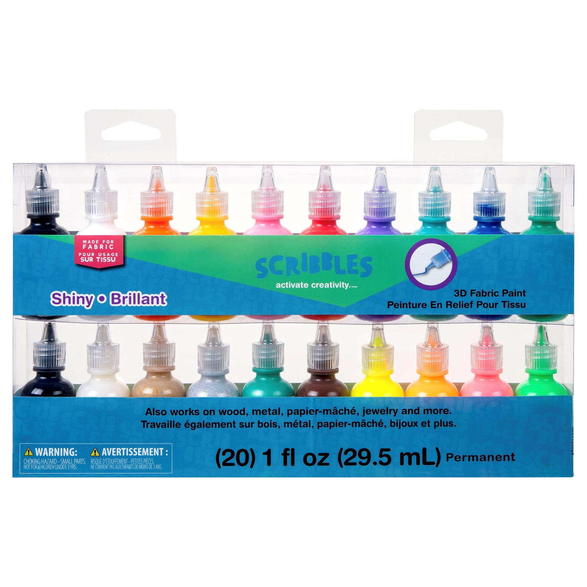 715LV4bw5ZL Scribbles 3D Fabric Paint Set - Image 1