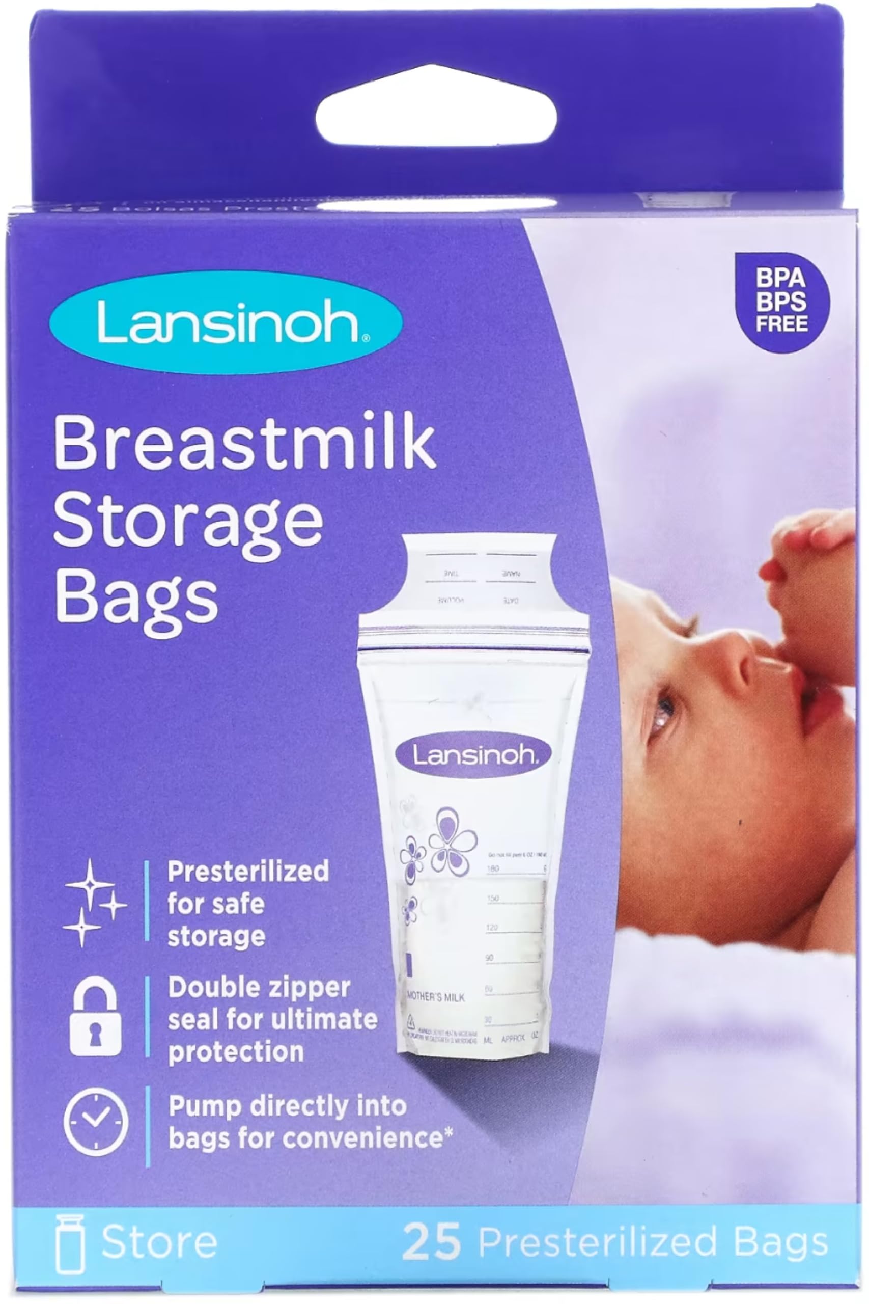 81M0bh7IaNL Lansinoh Breastmilk Storage Bags (2 Pack) - Image 1