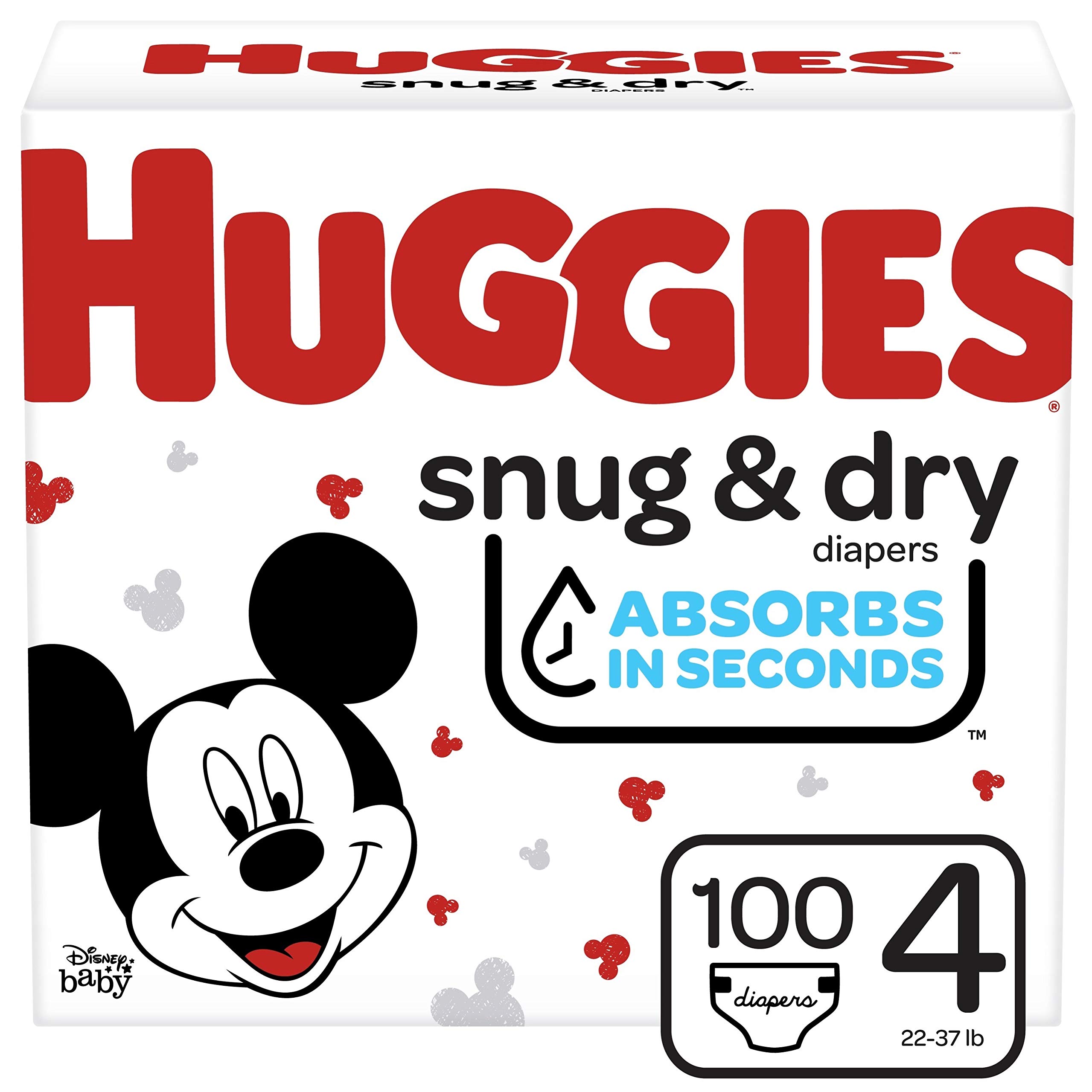 81cDmtr2KPL Huggies Baby Diapers Size 4 - Featuring fun and exclusive Disney Mickey Mouse designs - Image 1