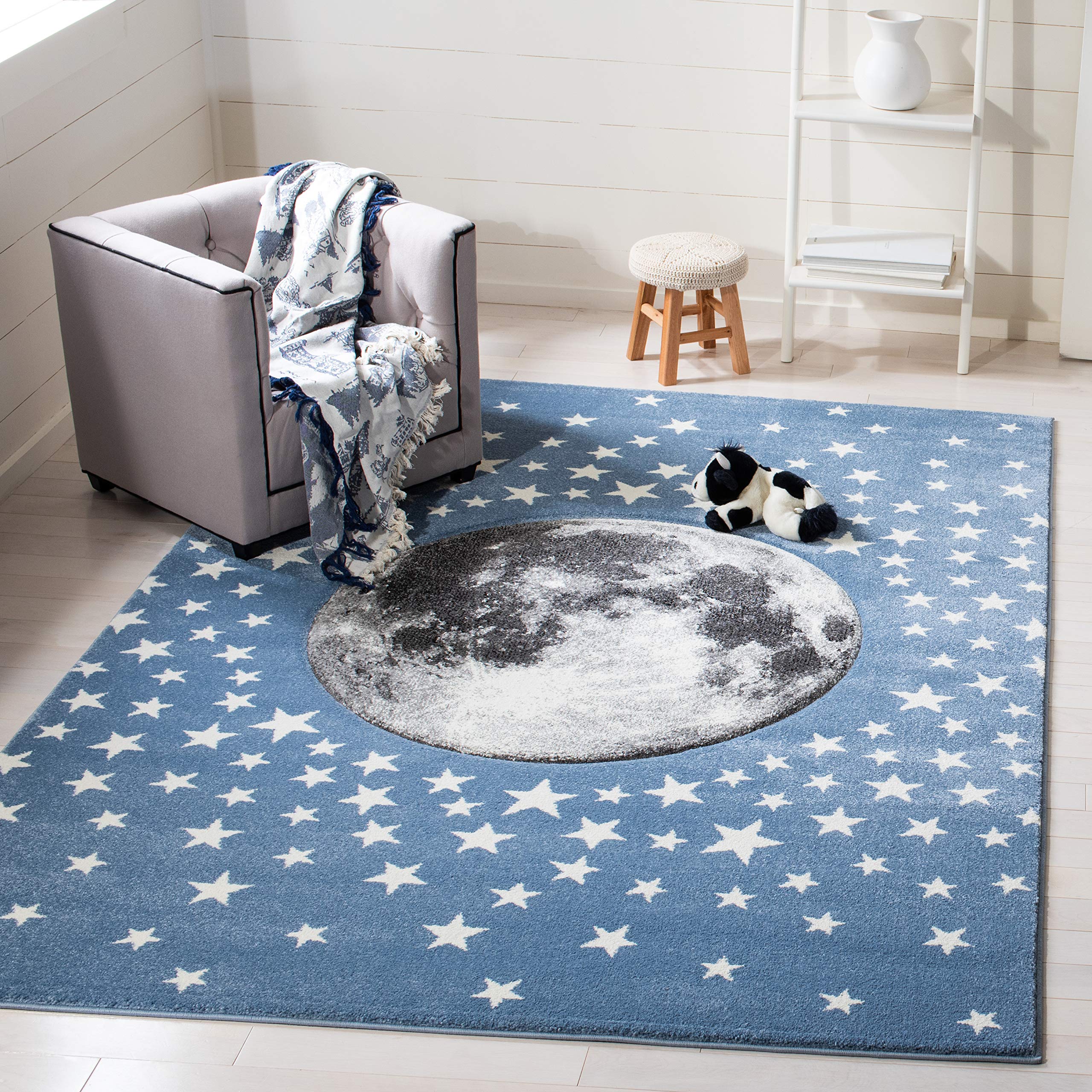 A14nffegF-L Safavieh Carousel Kids Rug - Light Blue/Grey (5'3" x 5'3" (Square)) - Image 1